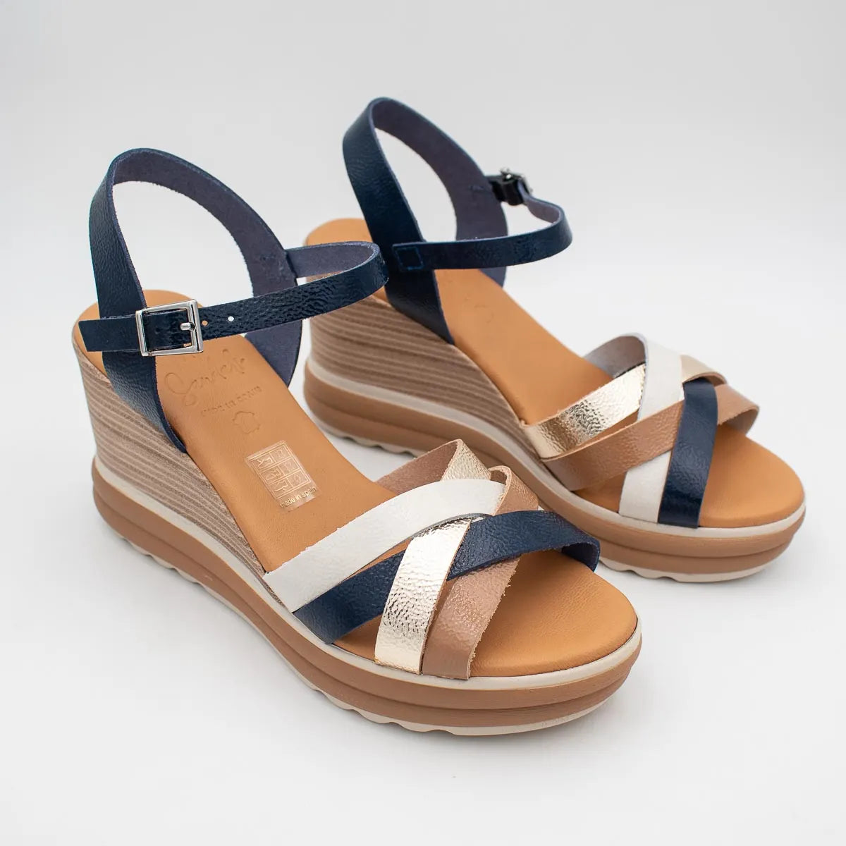 OH! My Sandals Navy Multi Sandal (Buckle Fastening) – 6004