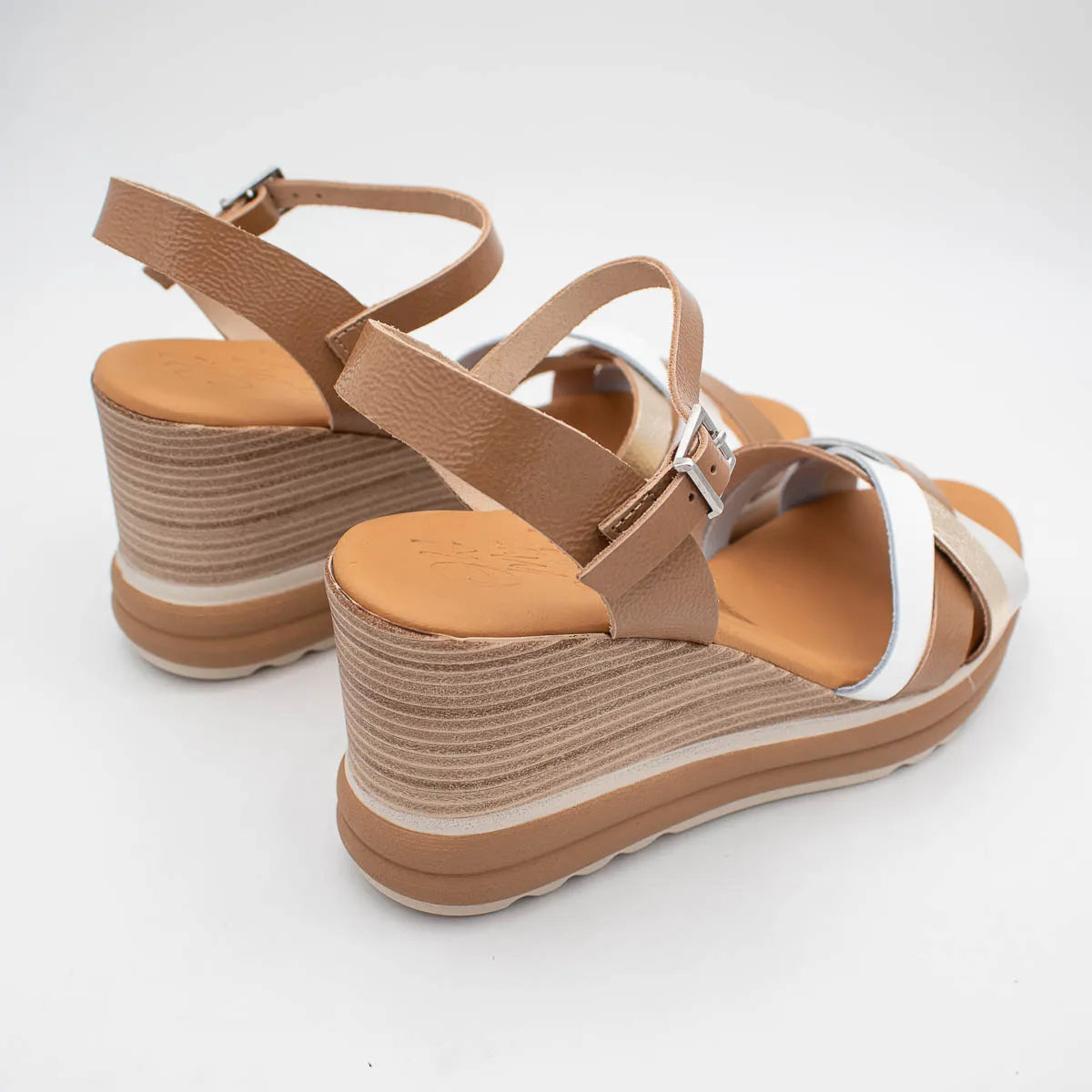 OH! My Sandals Taupe Multi Sandal (Buckle Fastening) – 6004