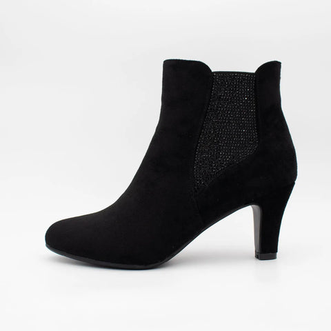 Redz D5375 Diamante Ankle Boots – Black - Leavys Shoes