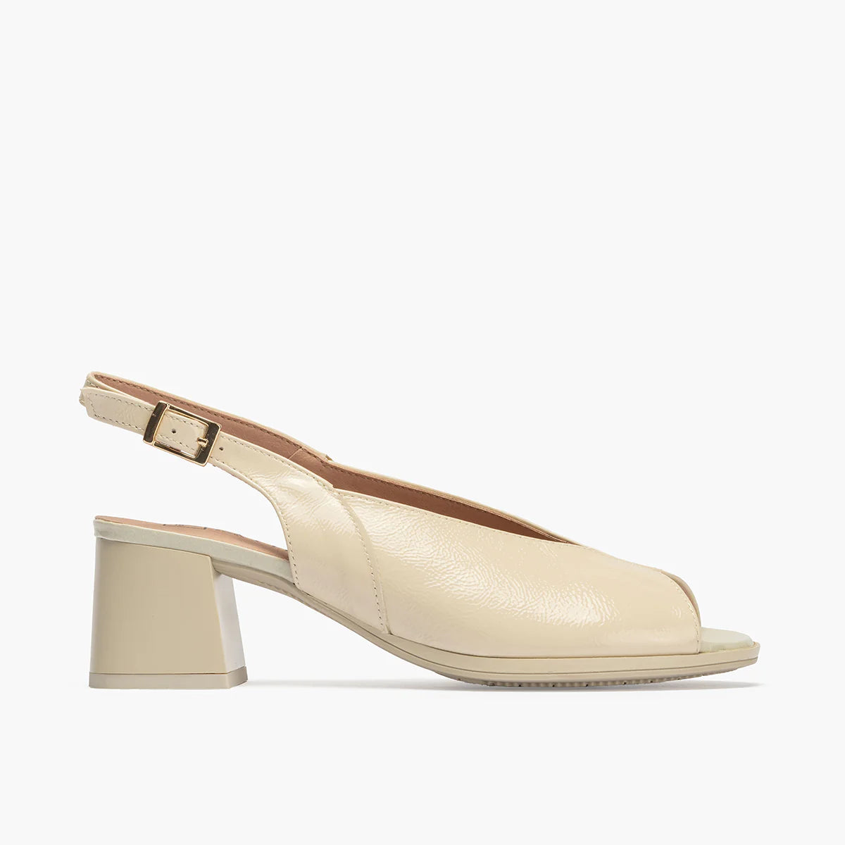 Pitillos Cream Patent Open-Toe Slingback Sandal - Leavys Shoes
