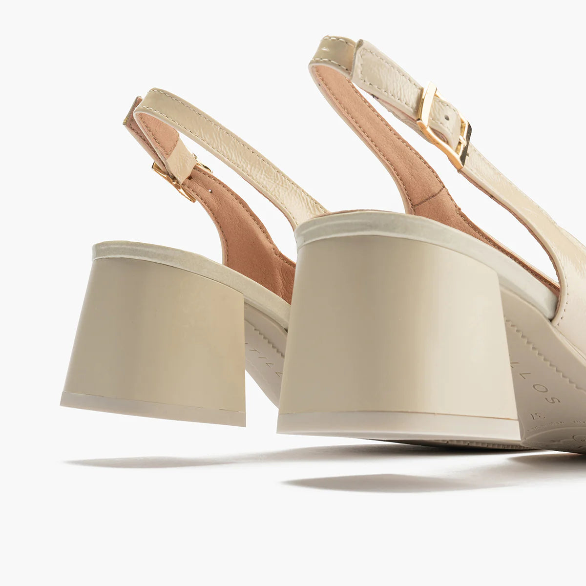 Pitillos Cream Patent Open-Toe Slingback Sandal - Leavys Shoes