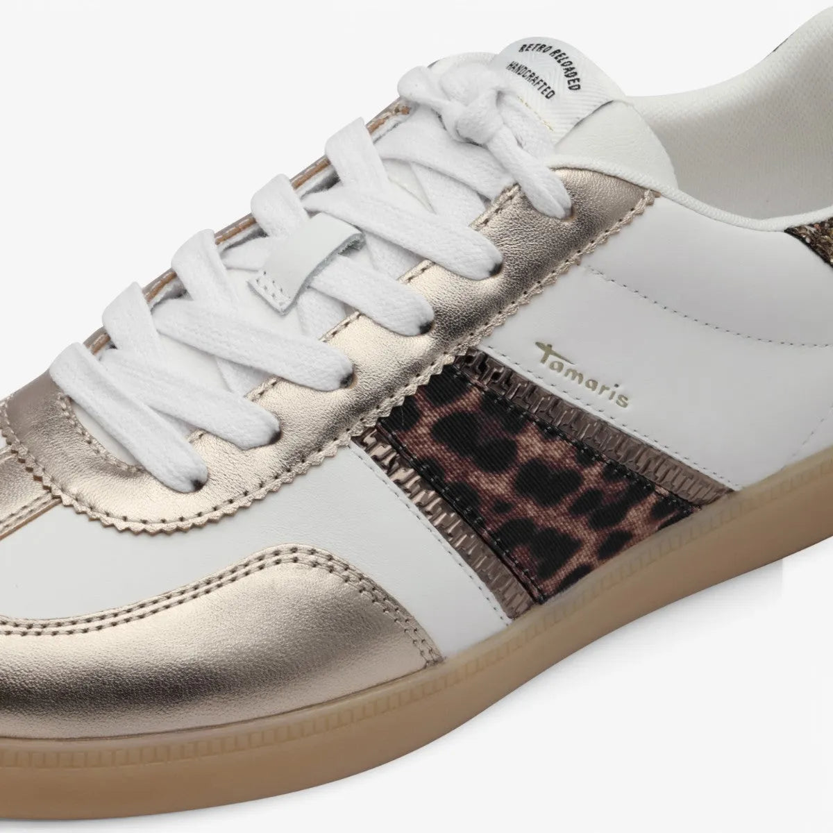 Tamaris Metallic Leopard Trainers with Glitter Trim - Leavys Shoes