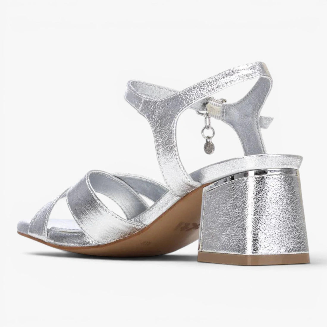 XTI Silver Sandal (Block Heel) – 145344