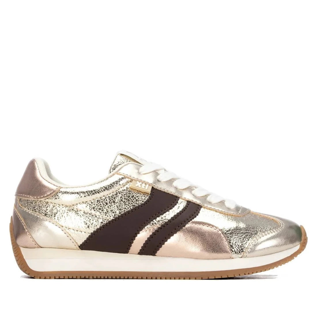 Xti Champagne Gold Metallic Vegan Trainers