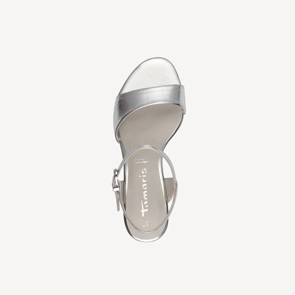 Tamaris Silver Heeled Sandal