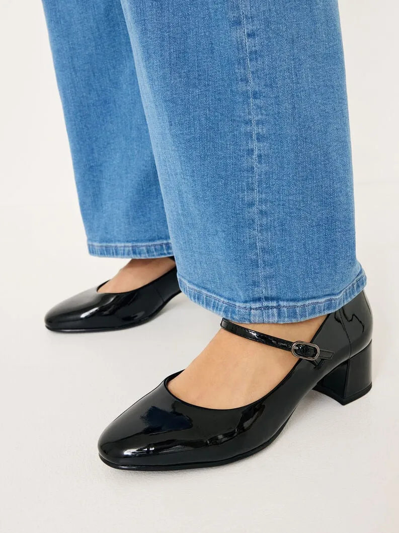 Tamaris Black Leather Block Heel – Elegant & Comfortable - Leavys Shoes