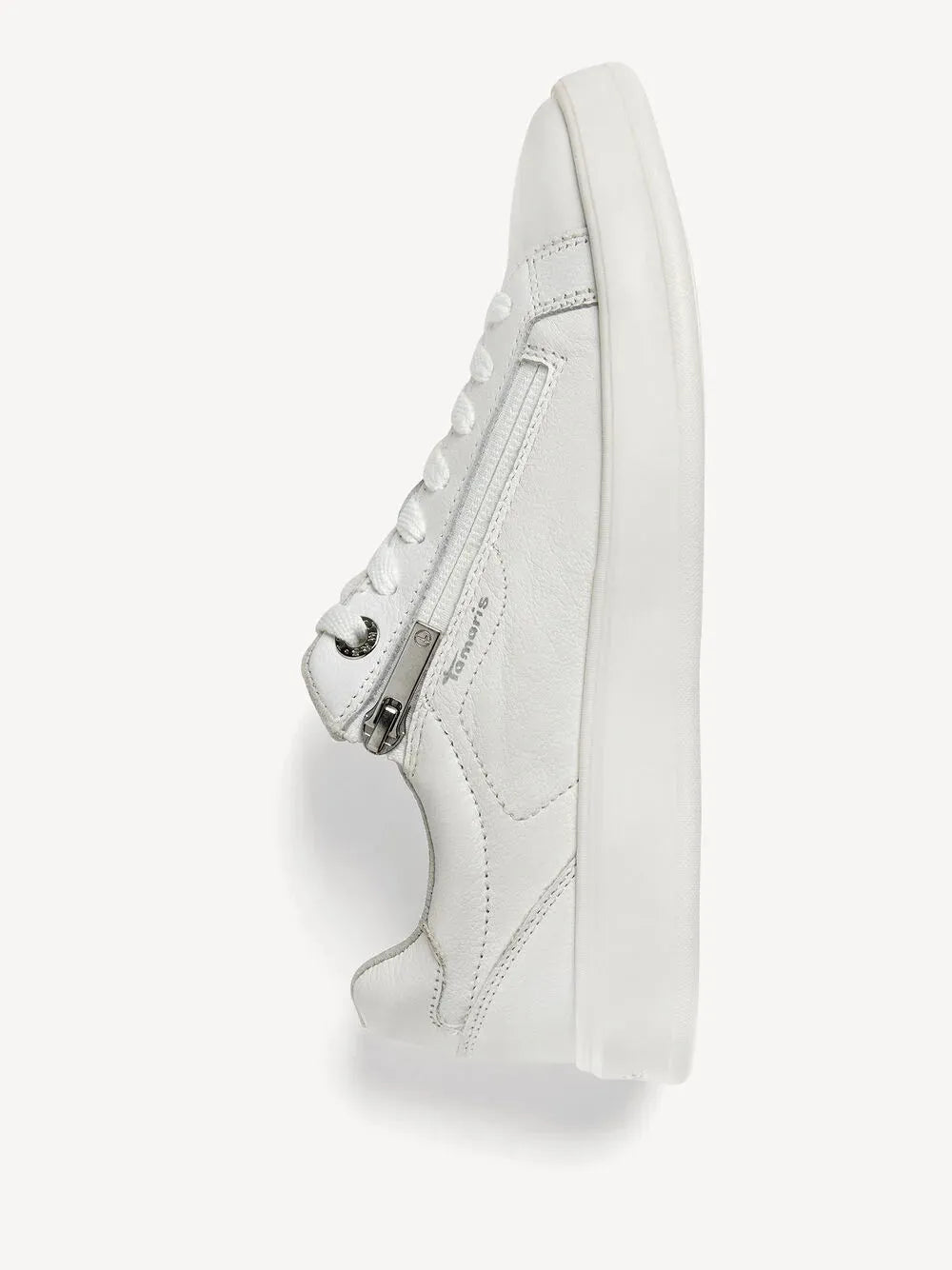 Tamaris Essentials White Leather Runner – Comfort & Style - Leavys Shoes