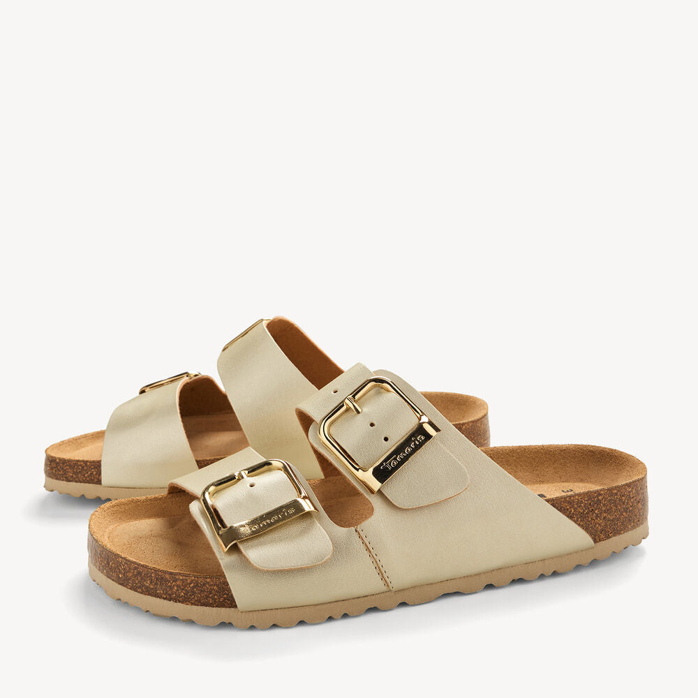 Tamaris Light Gold Double Buckle Slide