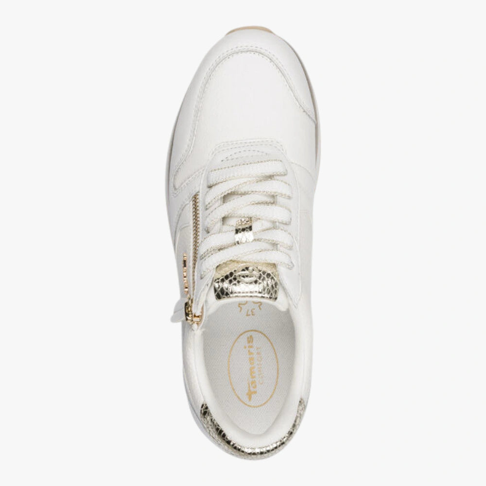 Tamaris COMFORT White Gold Lace-up (Wide Fit) - 8-83734-46 196
