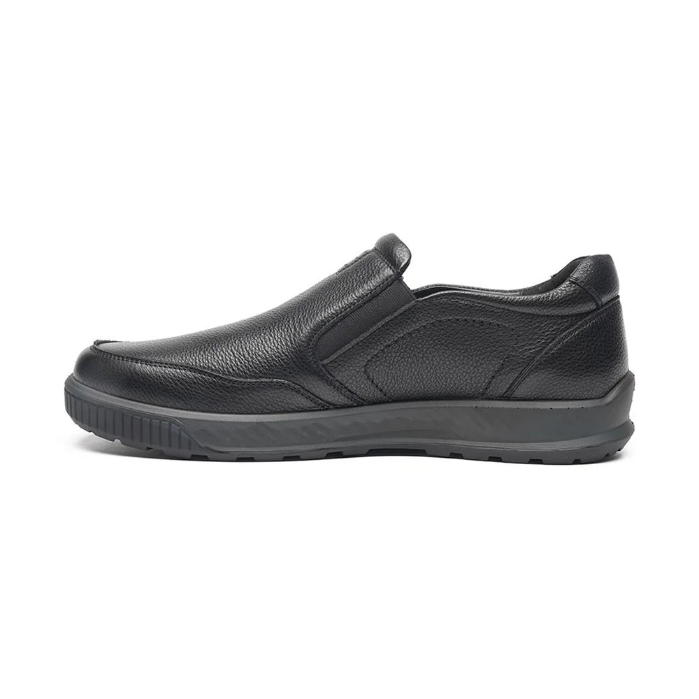 Inner side profile of the G-Comfort A-951 men's black leather slip-on shoe.