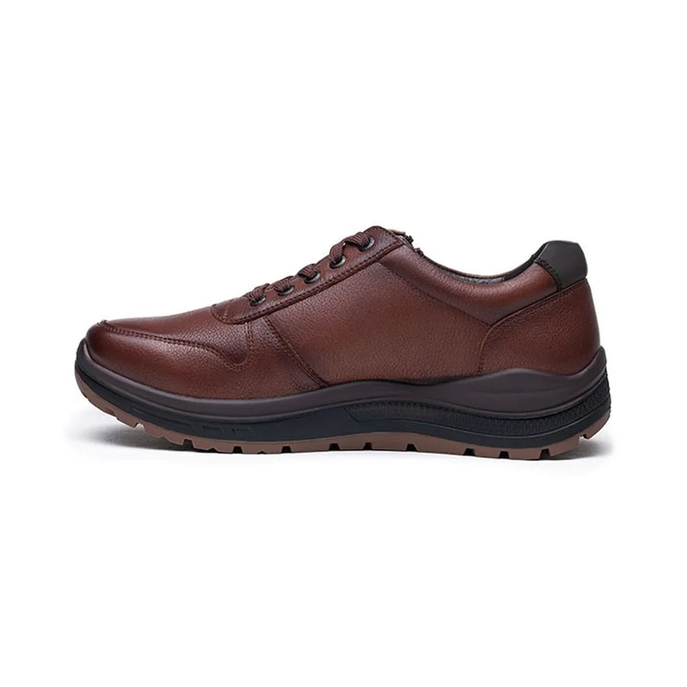 Inner side profile of the G-Comfort R-1282 men's cognac leather trainer.