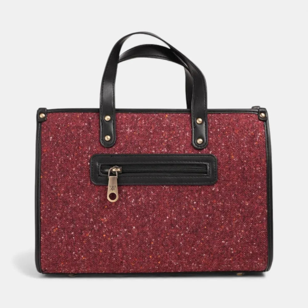 Pepe Moll Lili Structured Handbag – Cherry Tweed