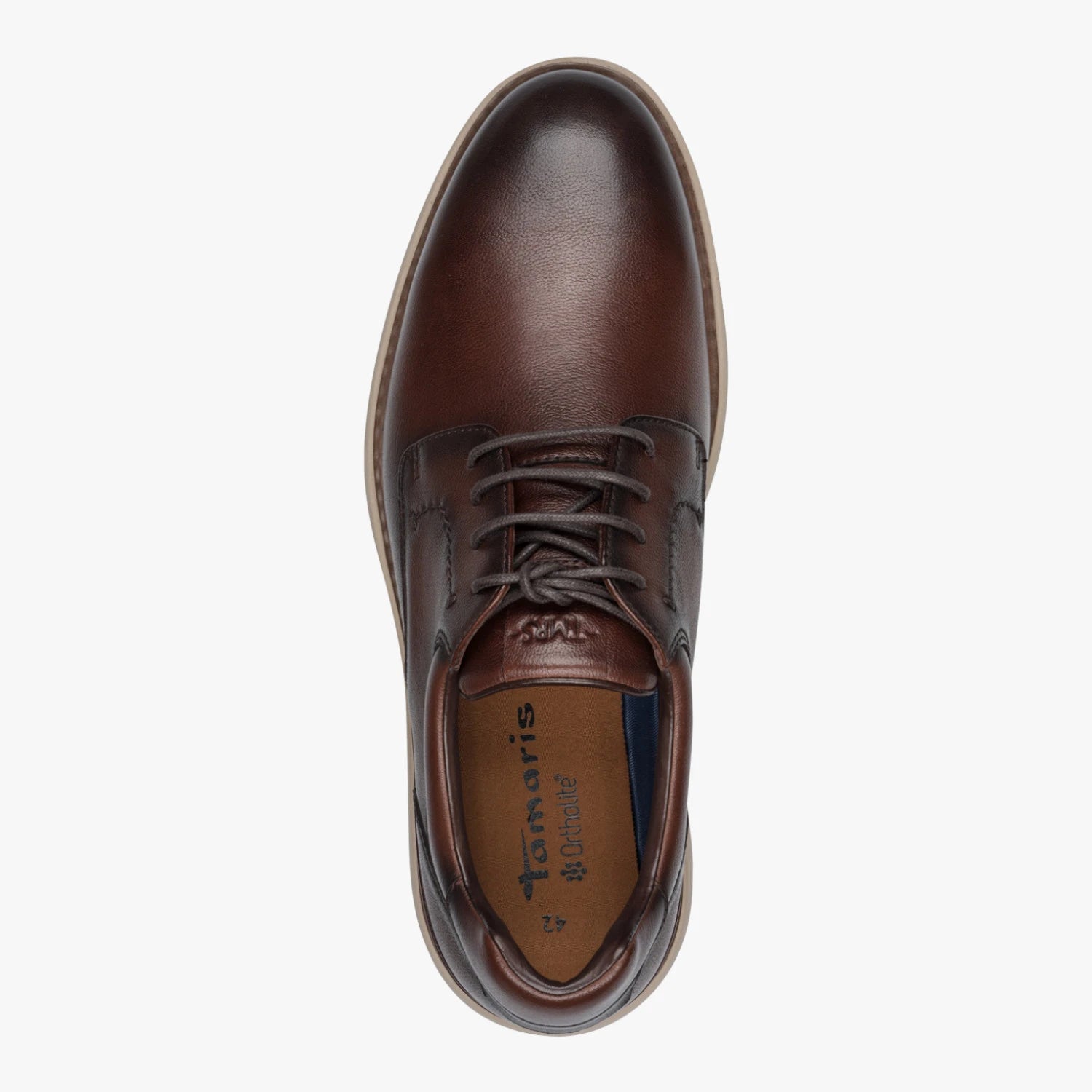 Tamaris Men Mocca Brown Leather Lace-Up Shoe
