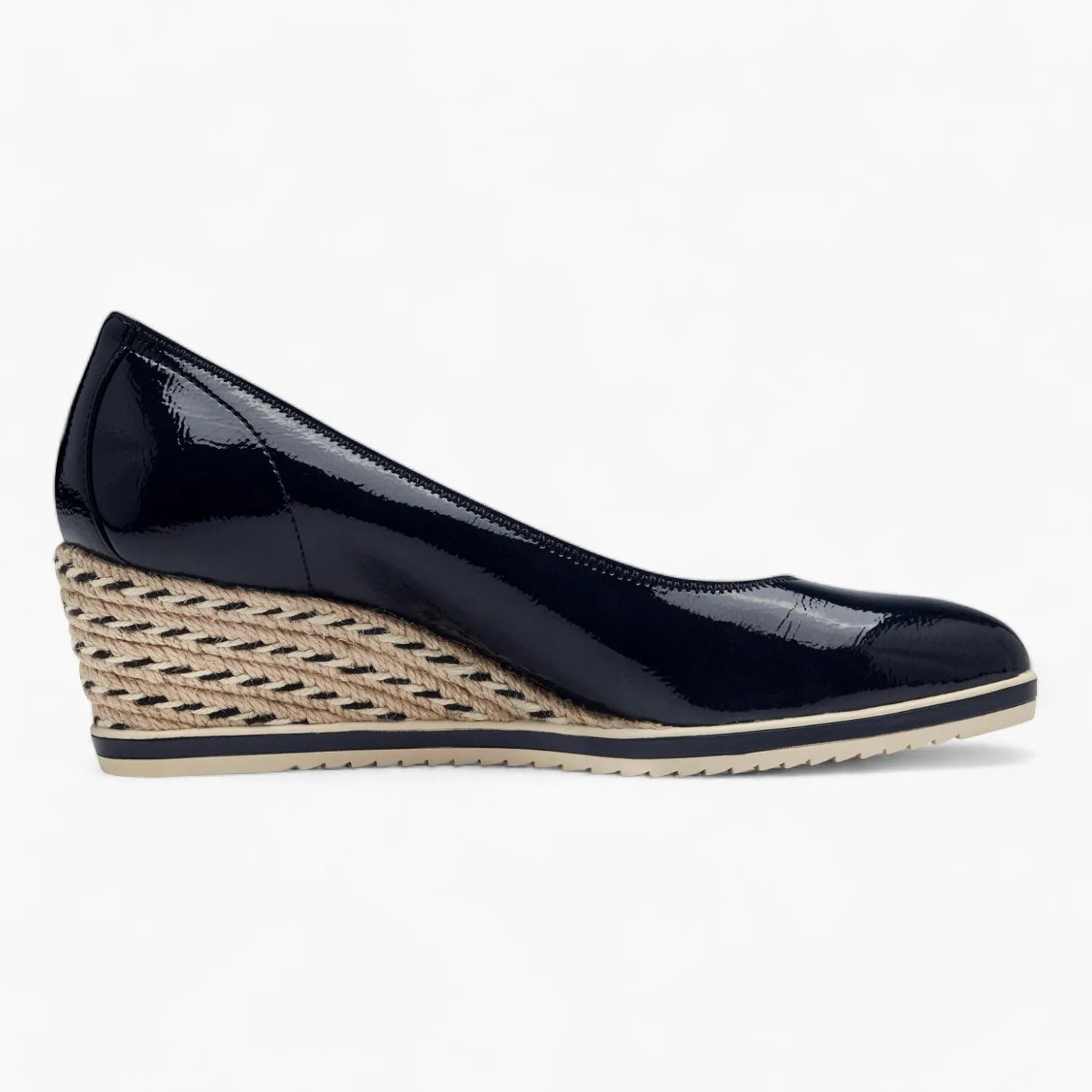 Tamaris Essentials Navy Espadrille Wedge – Stylish & Comfortable - Leavys Shoes