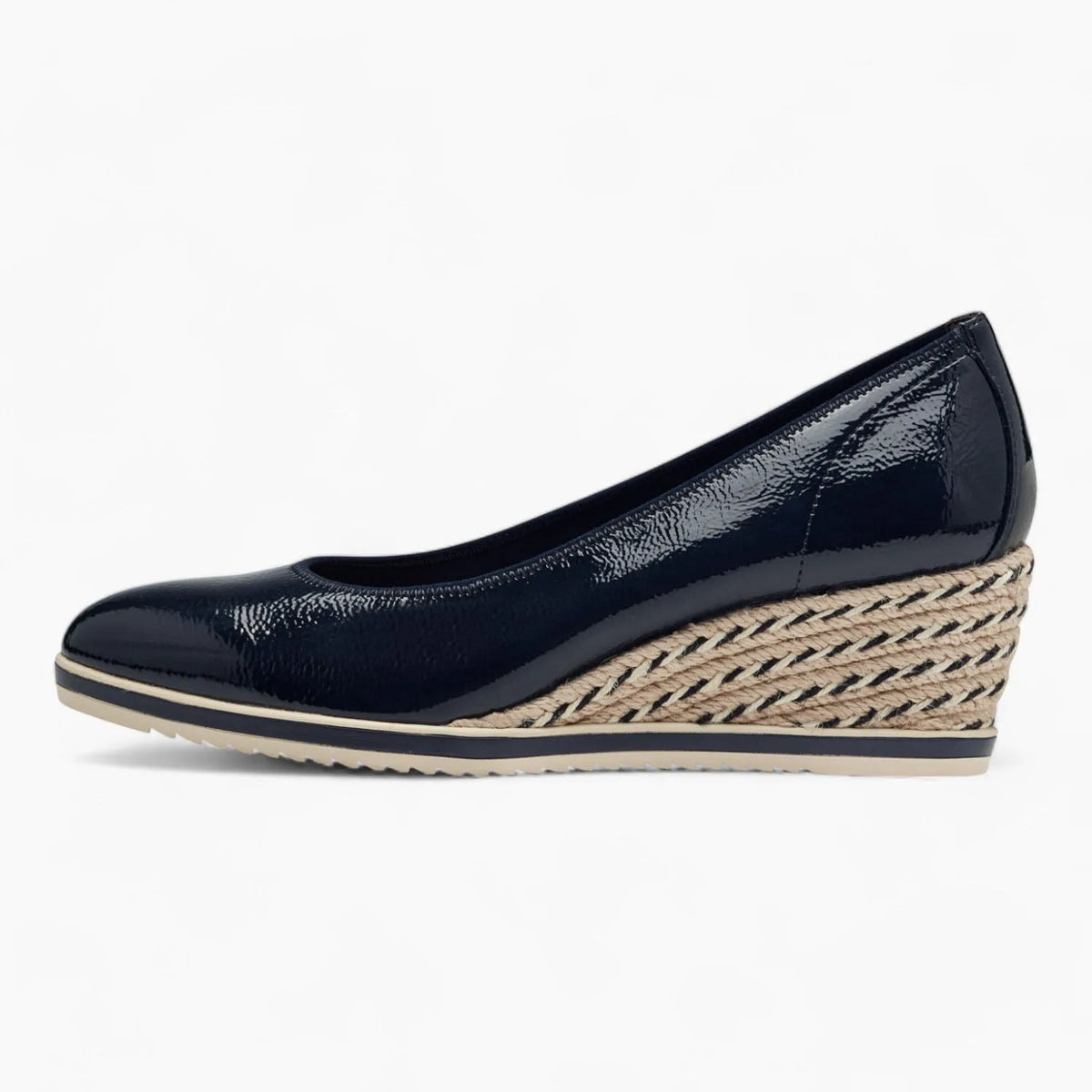 Tamaris Essentials Navy Espadrille Wedge – Stylish &amp; Comfortable - Leavys Shoes