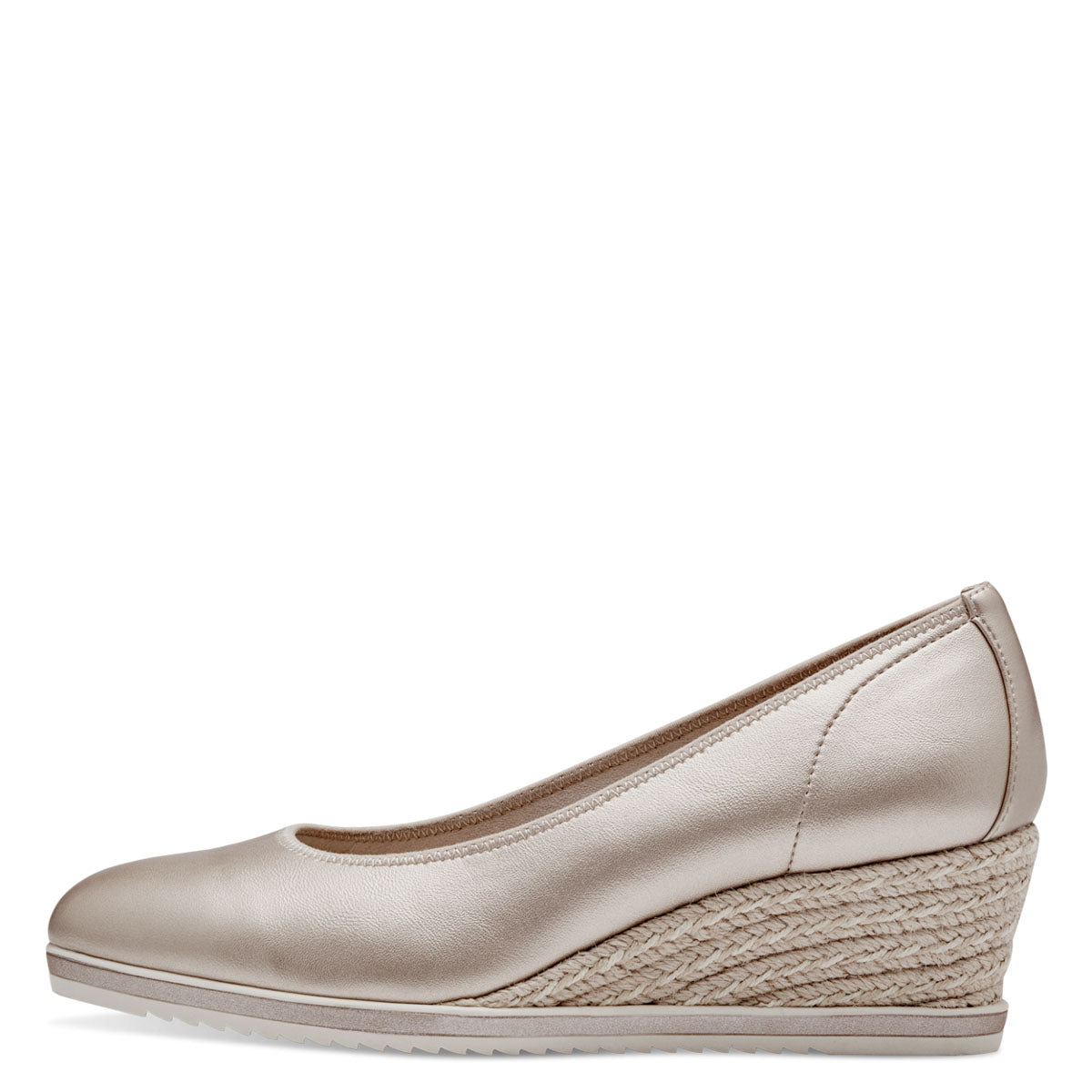     Front view showcasing the light gold Tamaris Espadrille Wedge.
