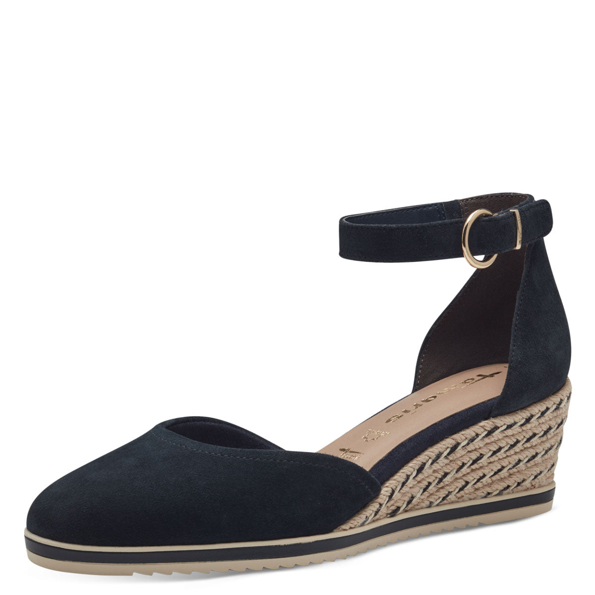 Angled perspective highlighting the espadrille detailing.