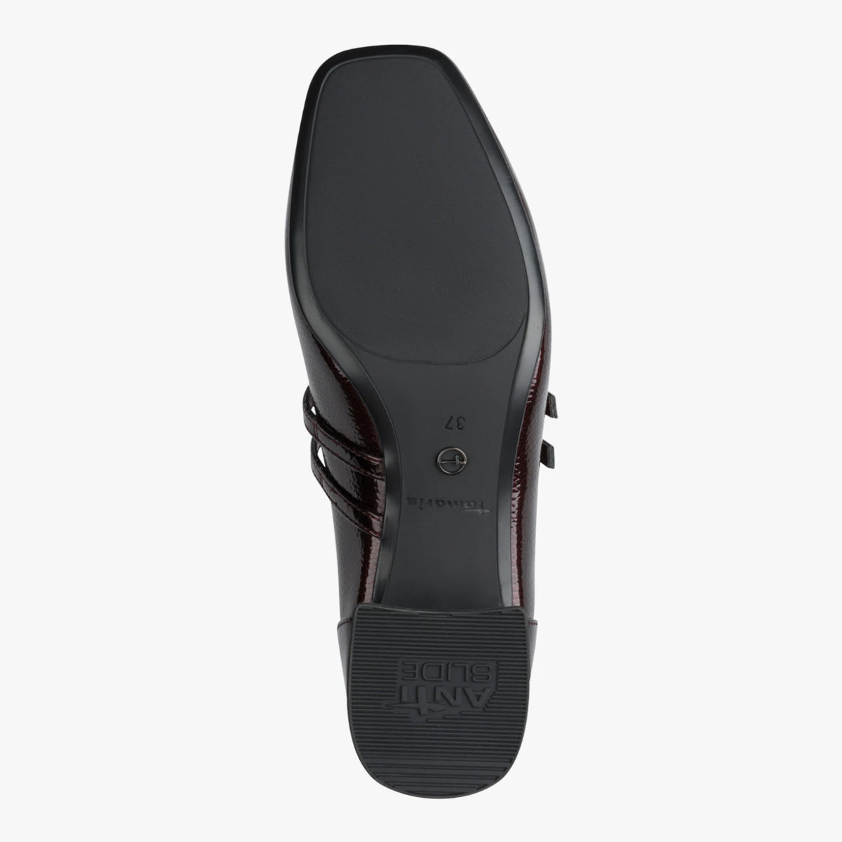 Tamaris Burgundy Patent Double-Strap Mary Jane Shoes