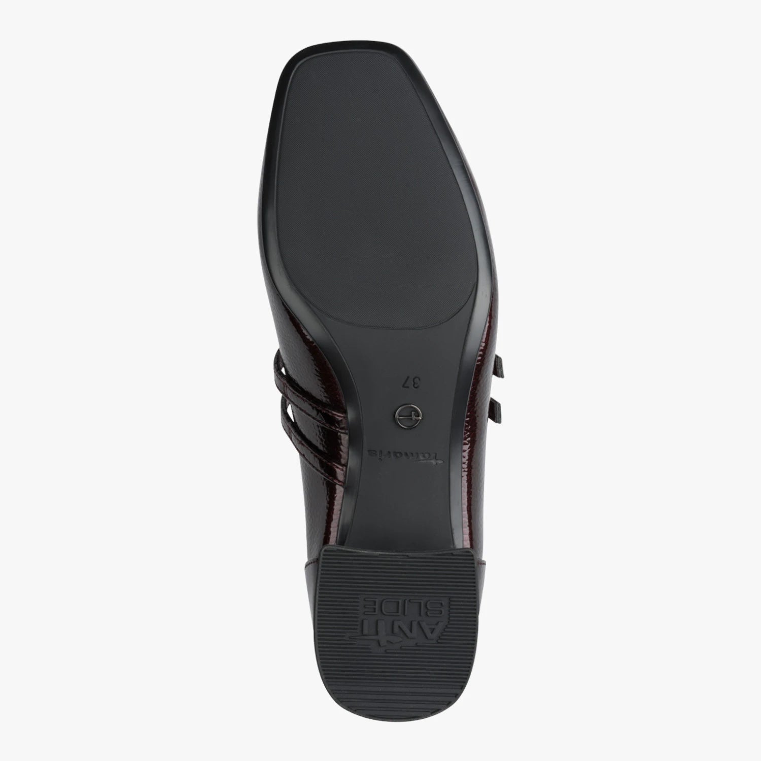 Tamaris Burgundy Patent Double-Strap Mary Jane Shoes