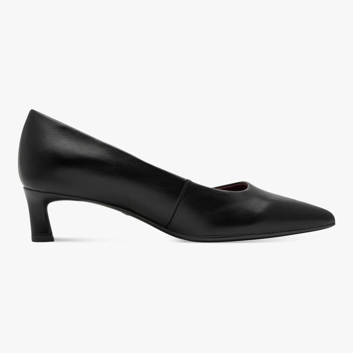 Tamaris Black Pointed Toe Kitten Heel Court Shoes