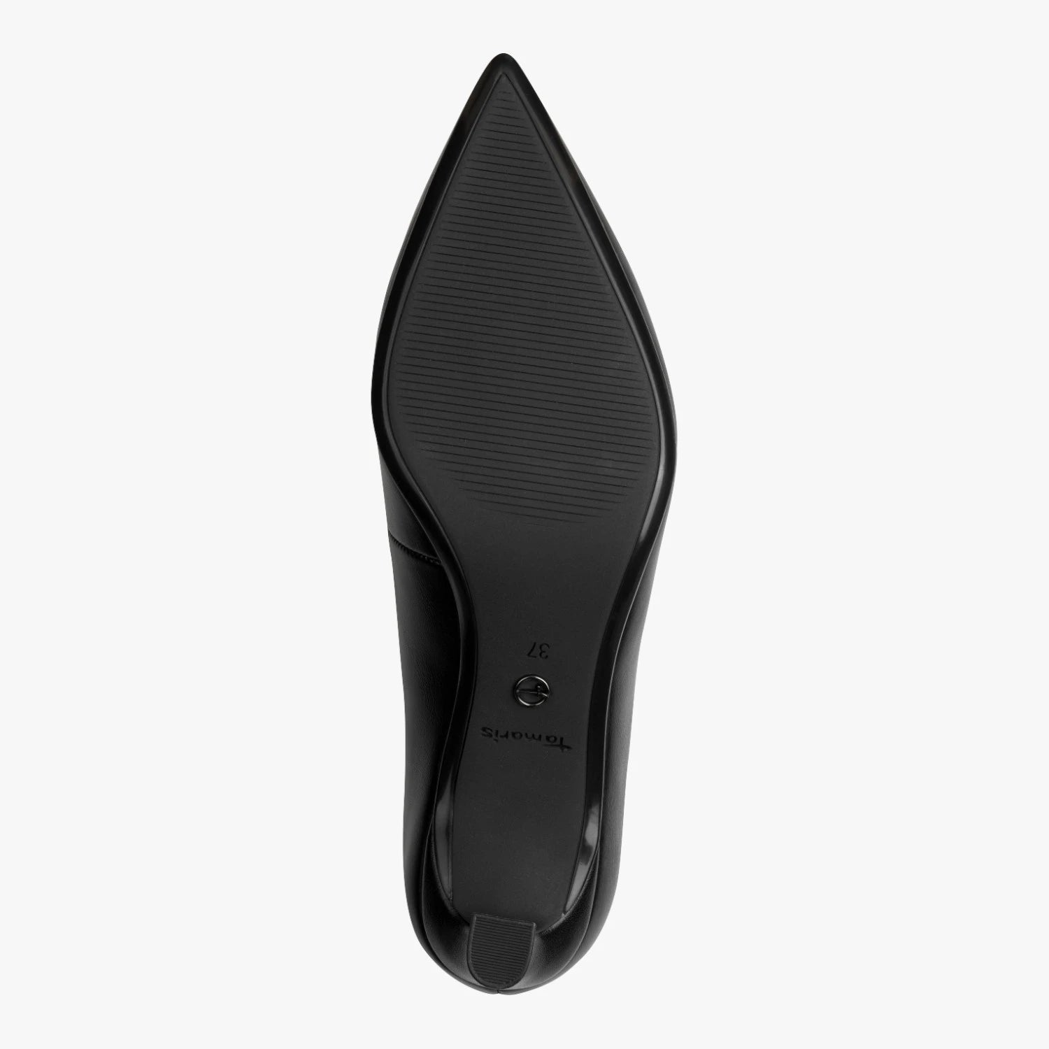 Tamaris Black Pointed Toe Kitten Heel Court Shoes