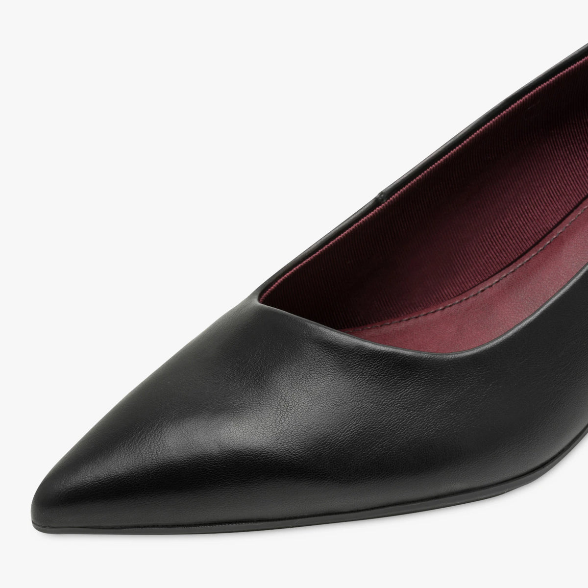 Tamaris Black Pointed Toe Kitten Heel Court Shoes