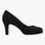 Tamaris Black Faux Suede Heels with Modern Comfort - Leavys Shoes