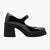 Tamaris Black Patent Court Shoe with 80mm Banana Heel - Leavys Shoes