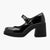 Tamaris Black Patent Court Shoe with 80mm Banana Heel - Leavys Shoes