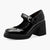 Tamaris Black Patent Court Shoe with 80mm Banana Heel - Leavys Shoes