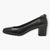 Tamaris Black Leather Court Shoe with Funnel Heel and Soft Footbed - Leavys Shoes