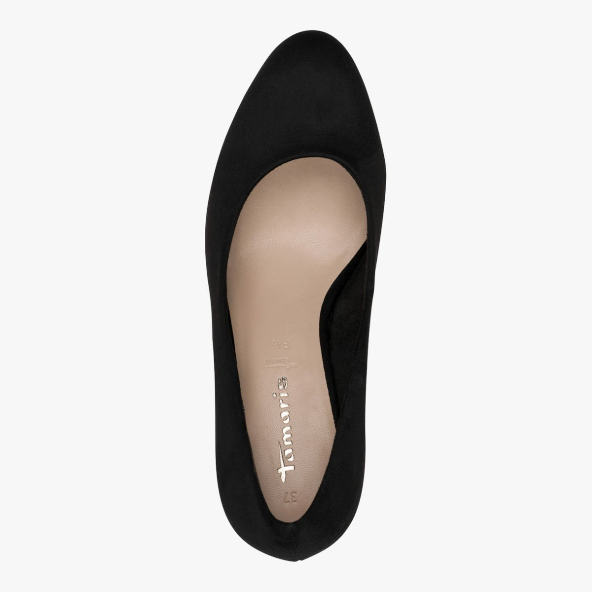 Tamaris Essentials Black Suede-Look Court Shoes