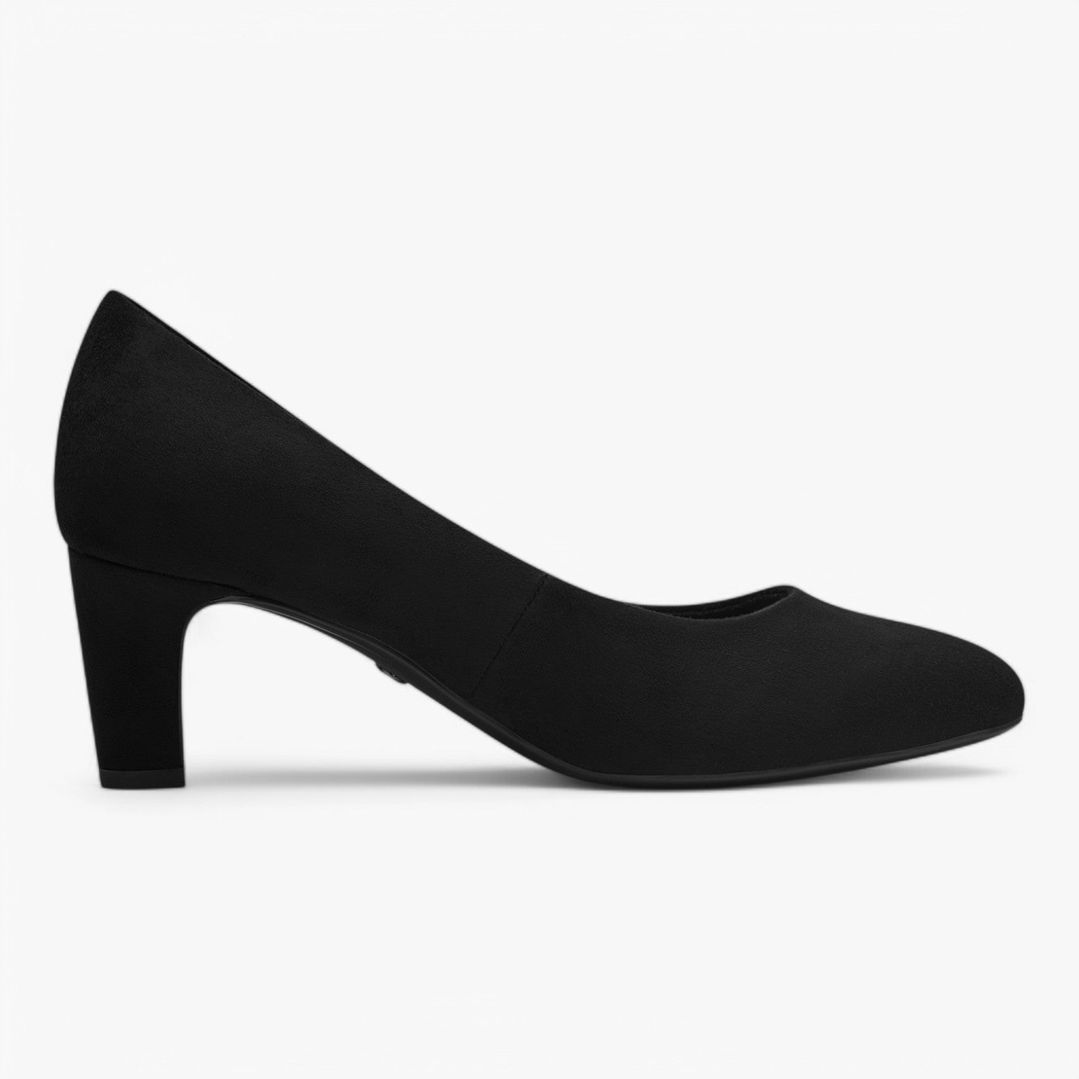 Tamaris Black Faux Suede Court Shoes – Vegan, Low Heel Comfort - Leavys Shoes