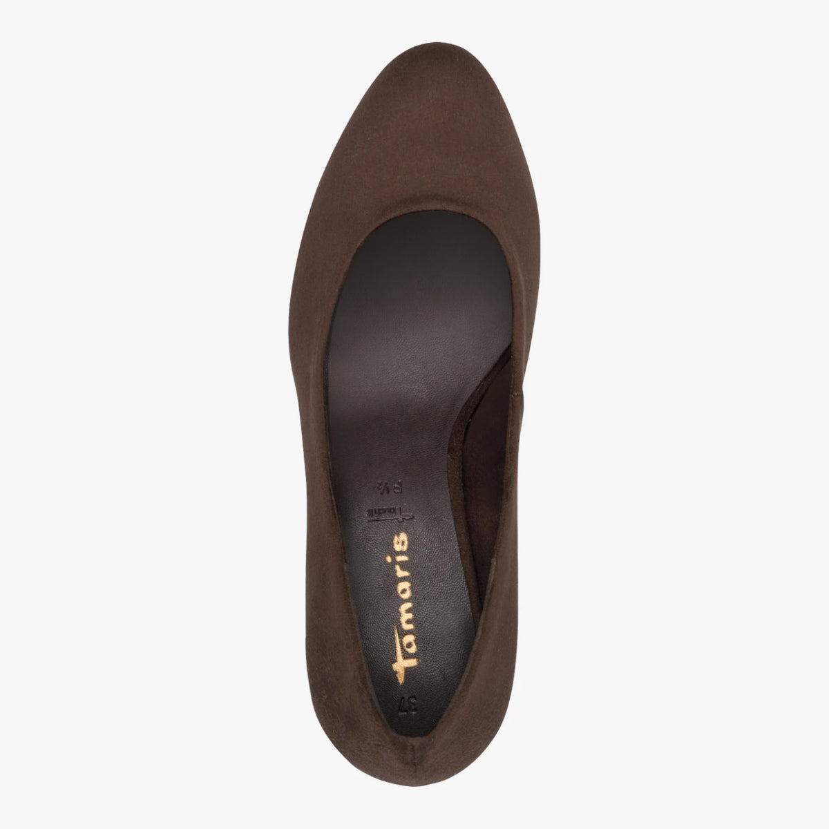 Tamaris Essentials Chocolate Brown Suede-Look Court Shoes