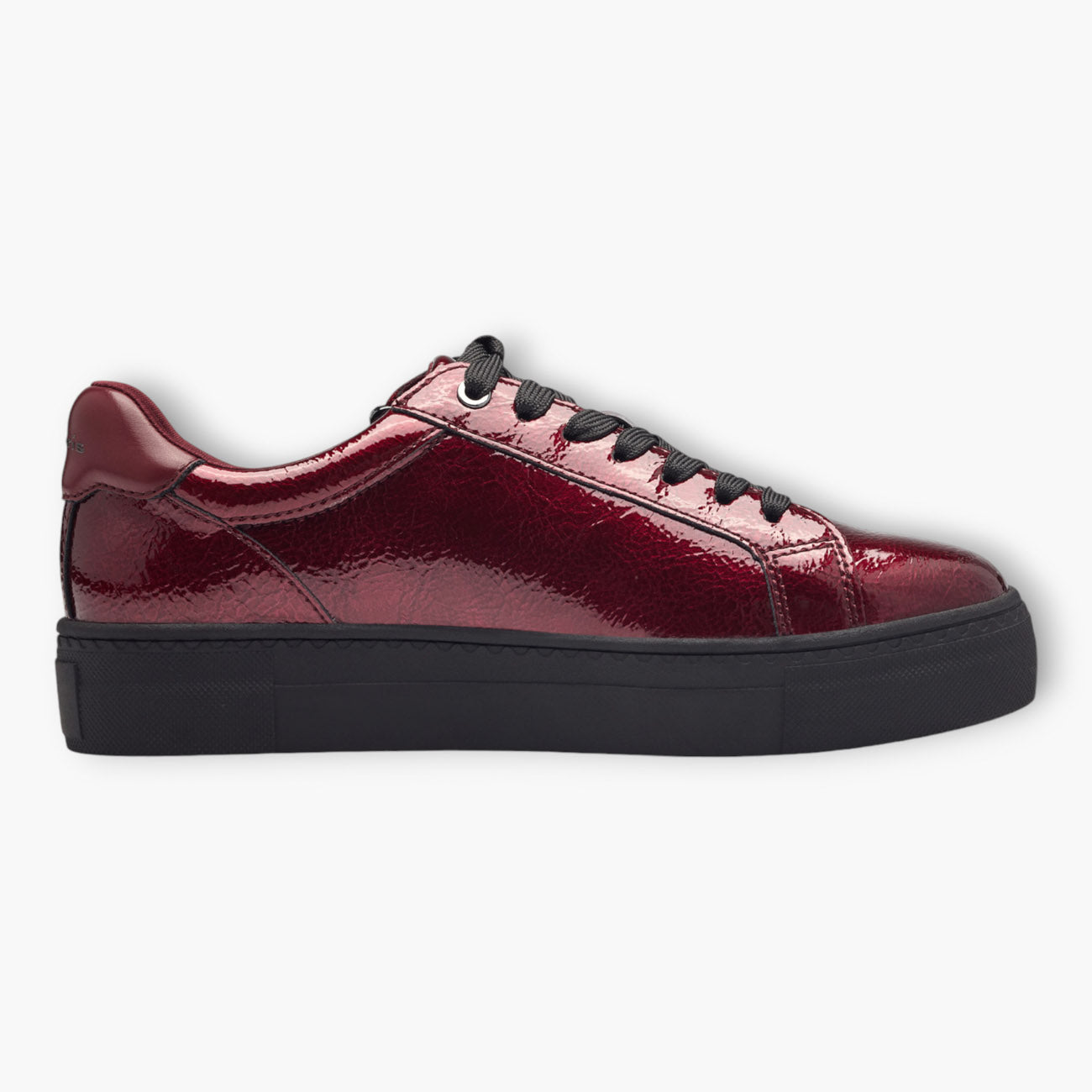 Tamaris Bordeaux Trainer-Style Shoes with Black Side Sole and Zip - Leavys Shoes