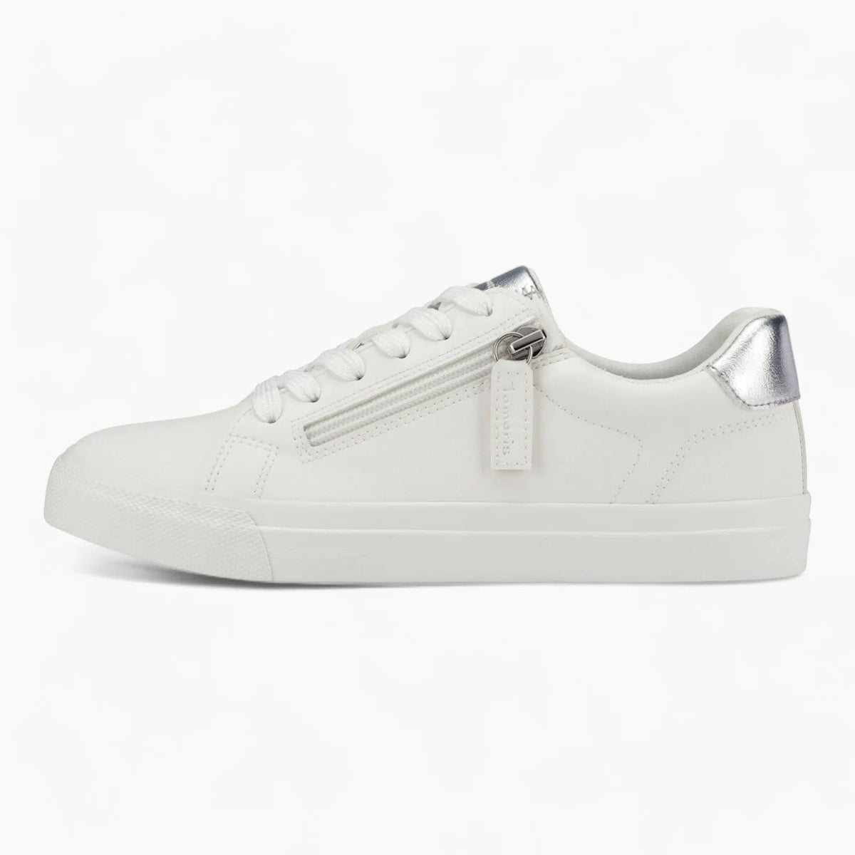 Tamaris Essentials White Lace-Up Runner – Sleek &amp; Trendy - Leavys Shoes