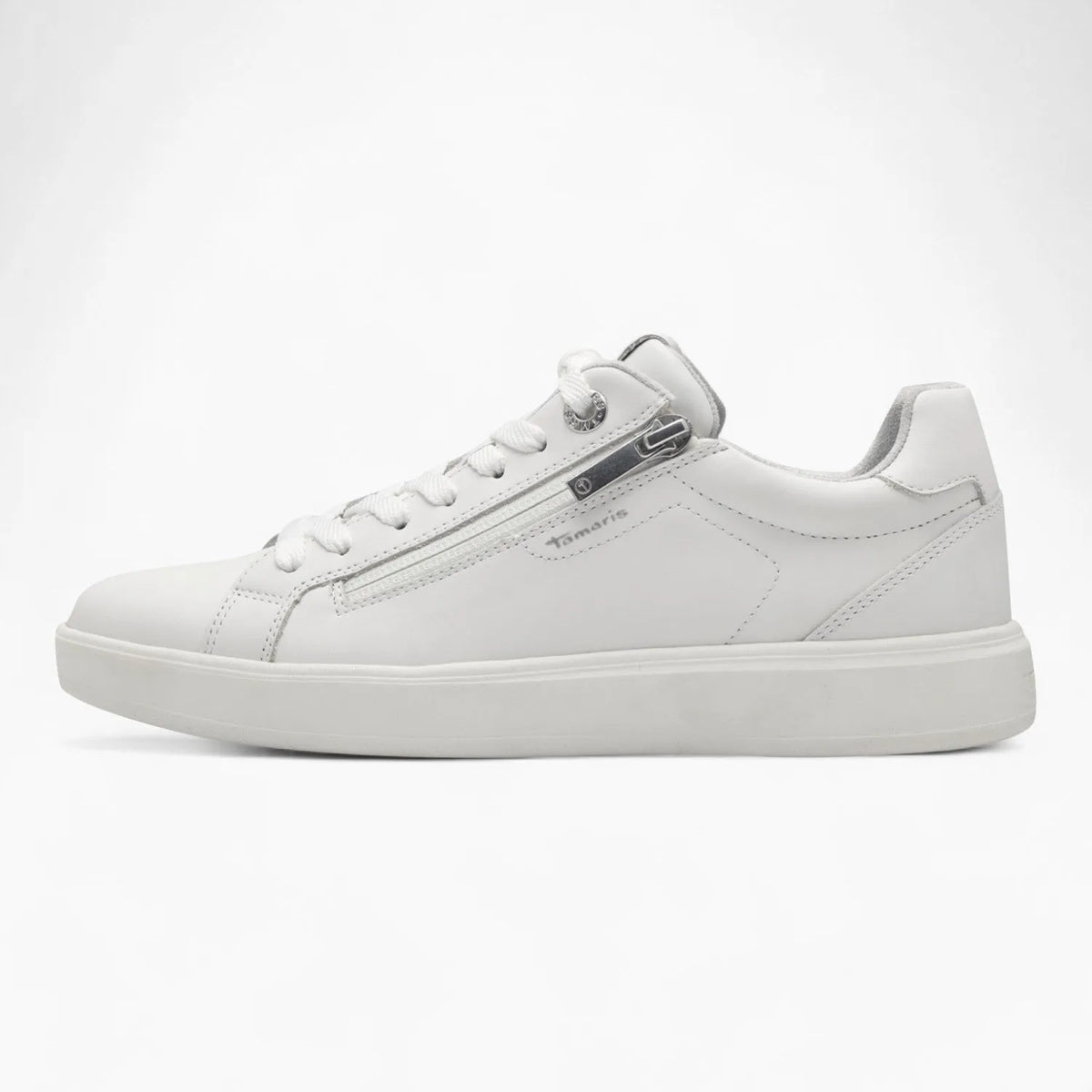 Tamaris Essentials White Leather Runner – Comfort &amp; Style - Leavys Shoes