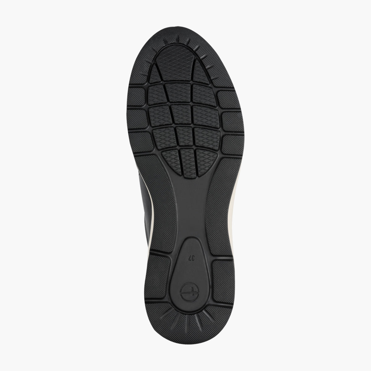 Tamaris Black Leather Platform Sneaker with Zip - Leavys Shoes