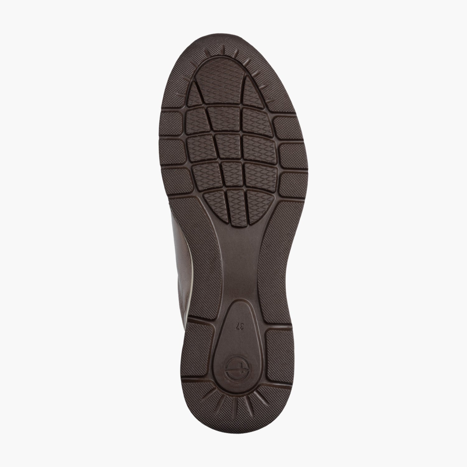 Tamaris Bronze Leather Lace-Up Sneaker with Side Zip - Leavys Shoes