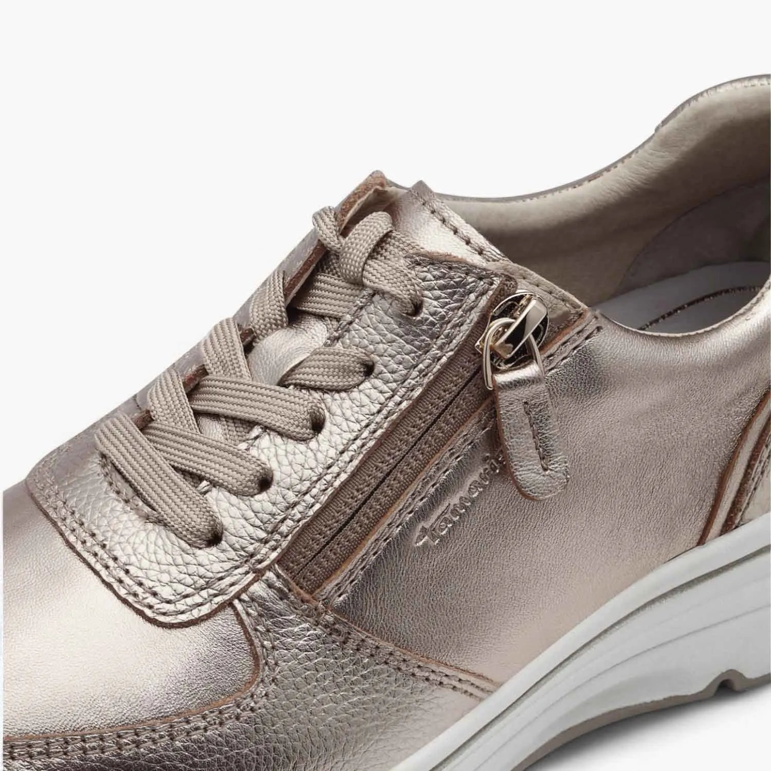 Tamaris PureRelax Gold Runner – Stylish Comfort with White Sole - Leavys Shoes
