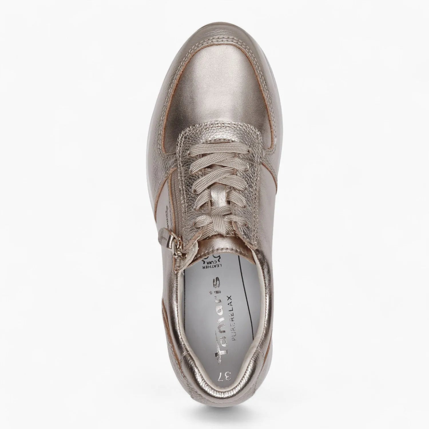 Tamaris PureRelax Gold Runner – Stylish Comfort with White Sole - Leavys Shoes