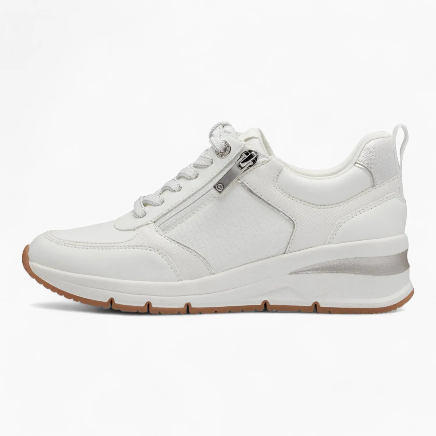 Tamaris Essentials White Runner – Stylish with Gum Sole - Leavys Shoes