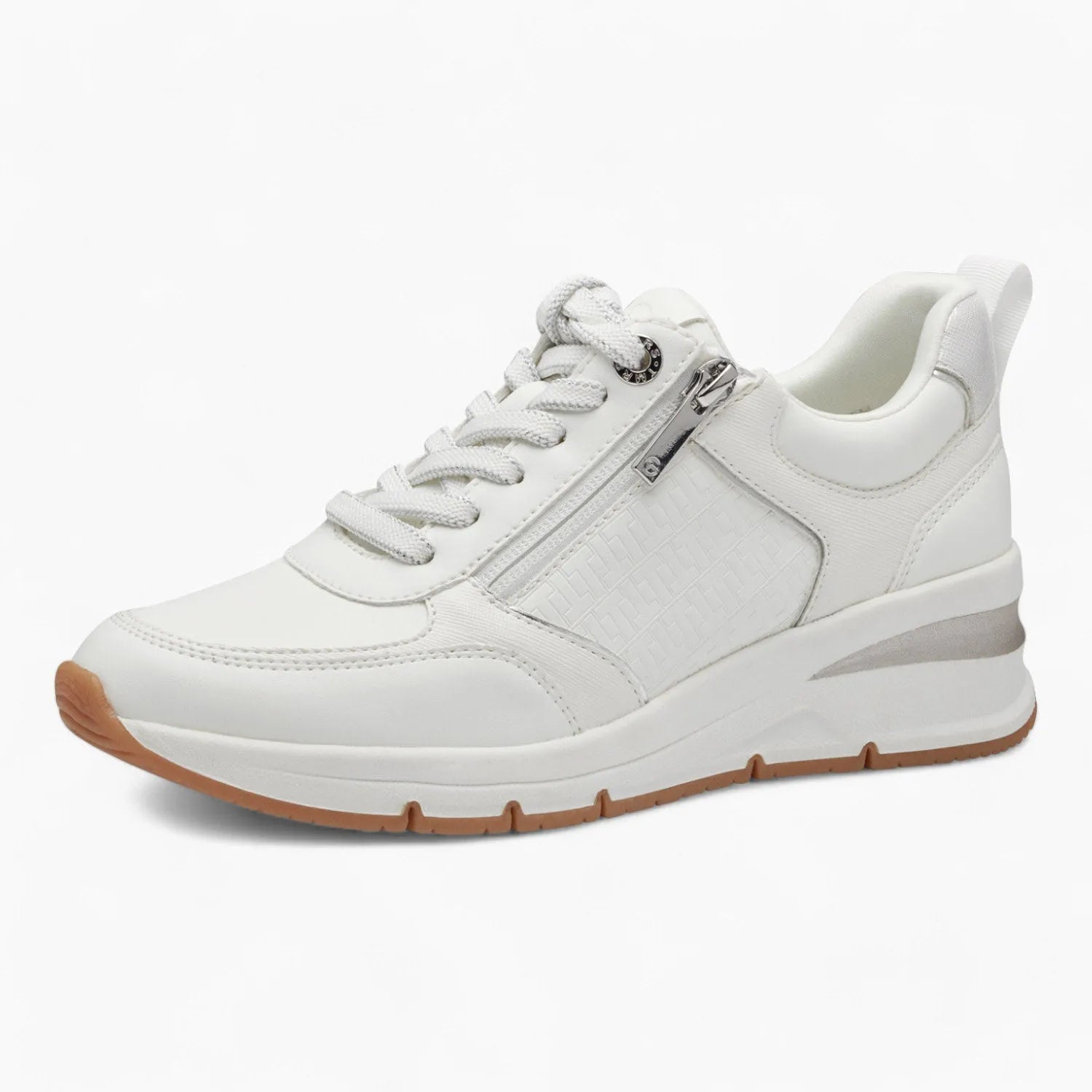 Tamaris Essentials White Runner – Stylish with Gum Sole - Leavys Shoes