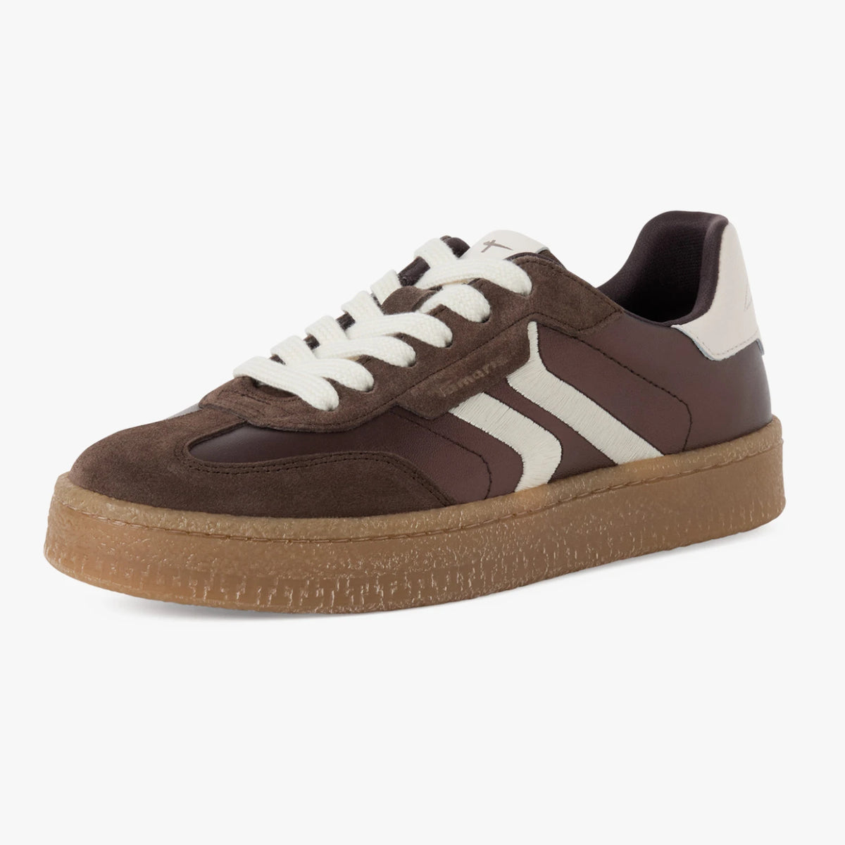 Tamaris Brown Metallic Leather Trainer