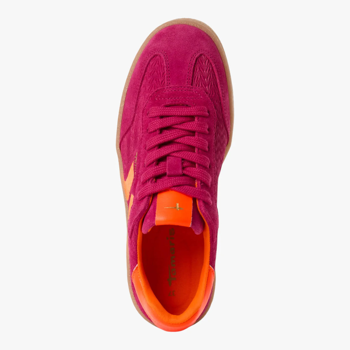 Tamaris Fuchsia Pink and Neon Orange Trainer (Removable Insole)