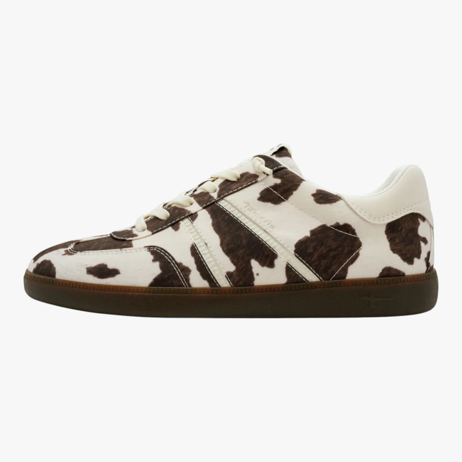 Tamaris Cow Print Lace Up Trainer