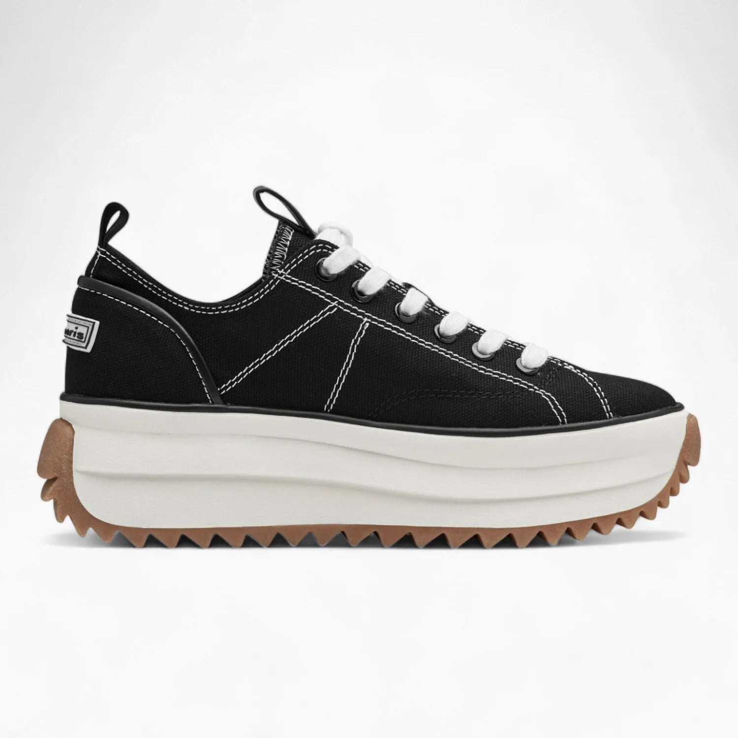 Tamaris Black Lace-Up Runner – Chunky Sole & Everyday Comfortable - Leavys Shoes