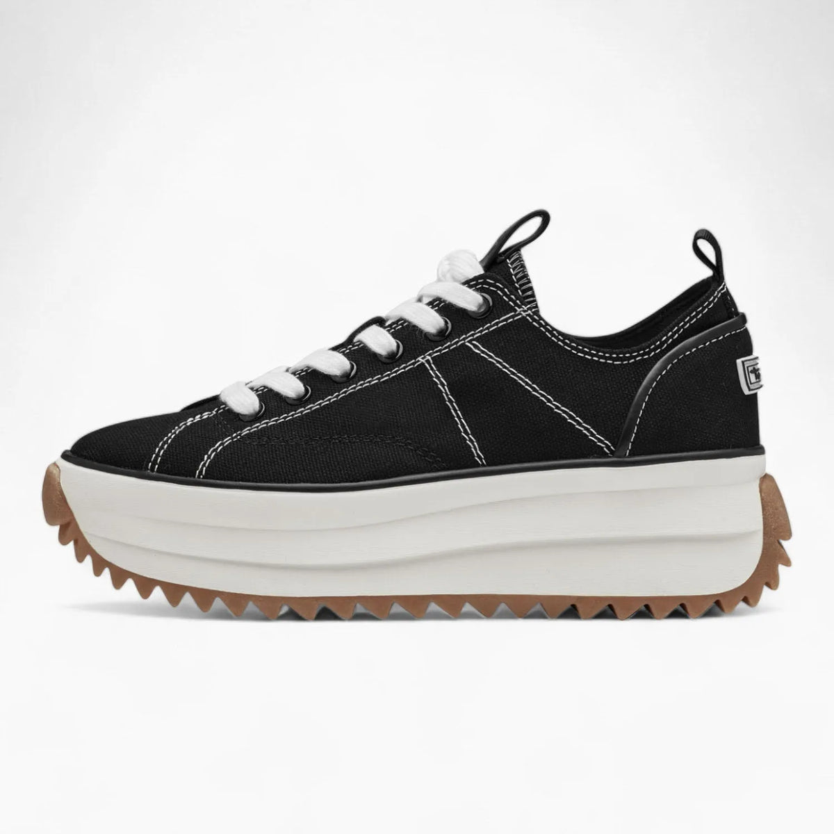 Tamaris Black Lace-Up Runner – Chunky Sole &amp; Everyday Comfortable - Leavys Shoes