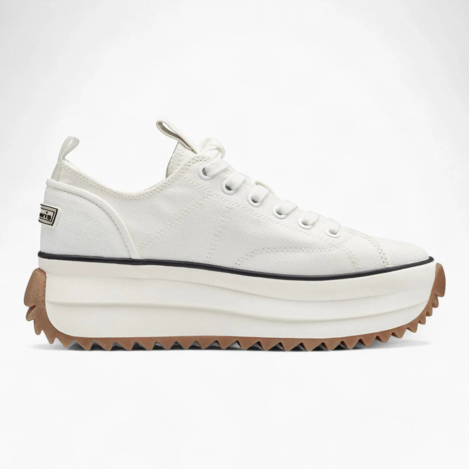 Tamaris White Lace-Up Runner – Chunky Sole & Gum Outsole - Leavys Shoes