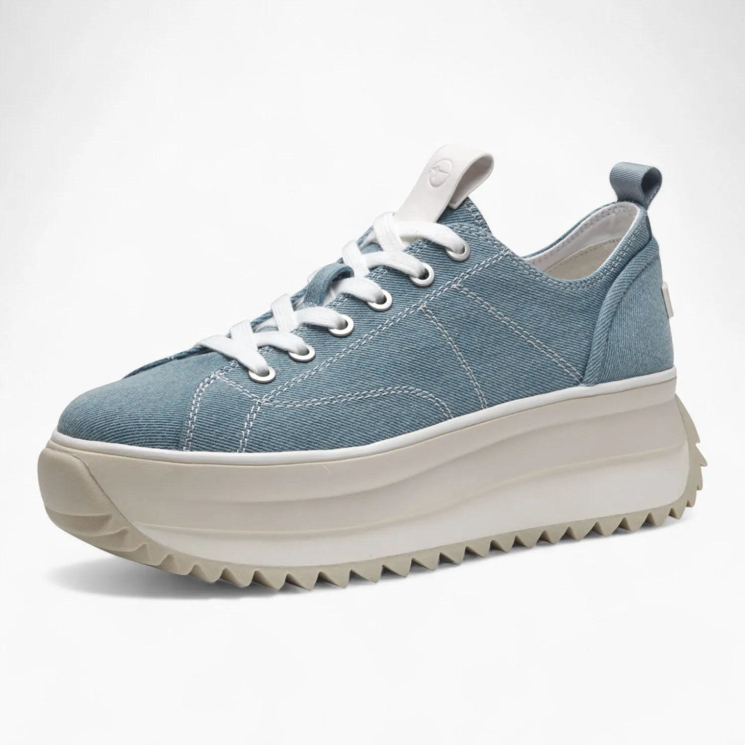 Tamaris Denim Blue Lace-Up Runner – Trendy & Comfortable - Leavys Shoes